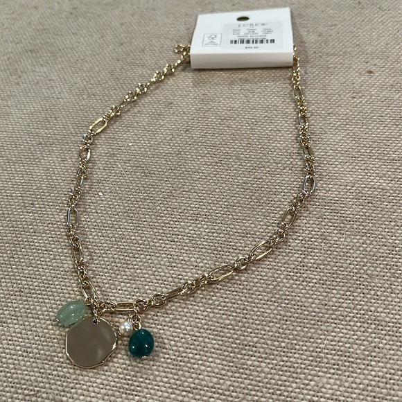 J. Crew Gold Coin and Stone Pendant Necklace/NWT - Picture 7 of 7